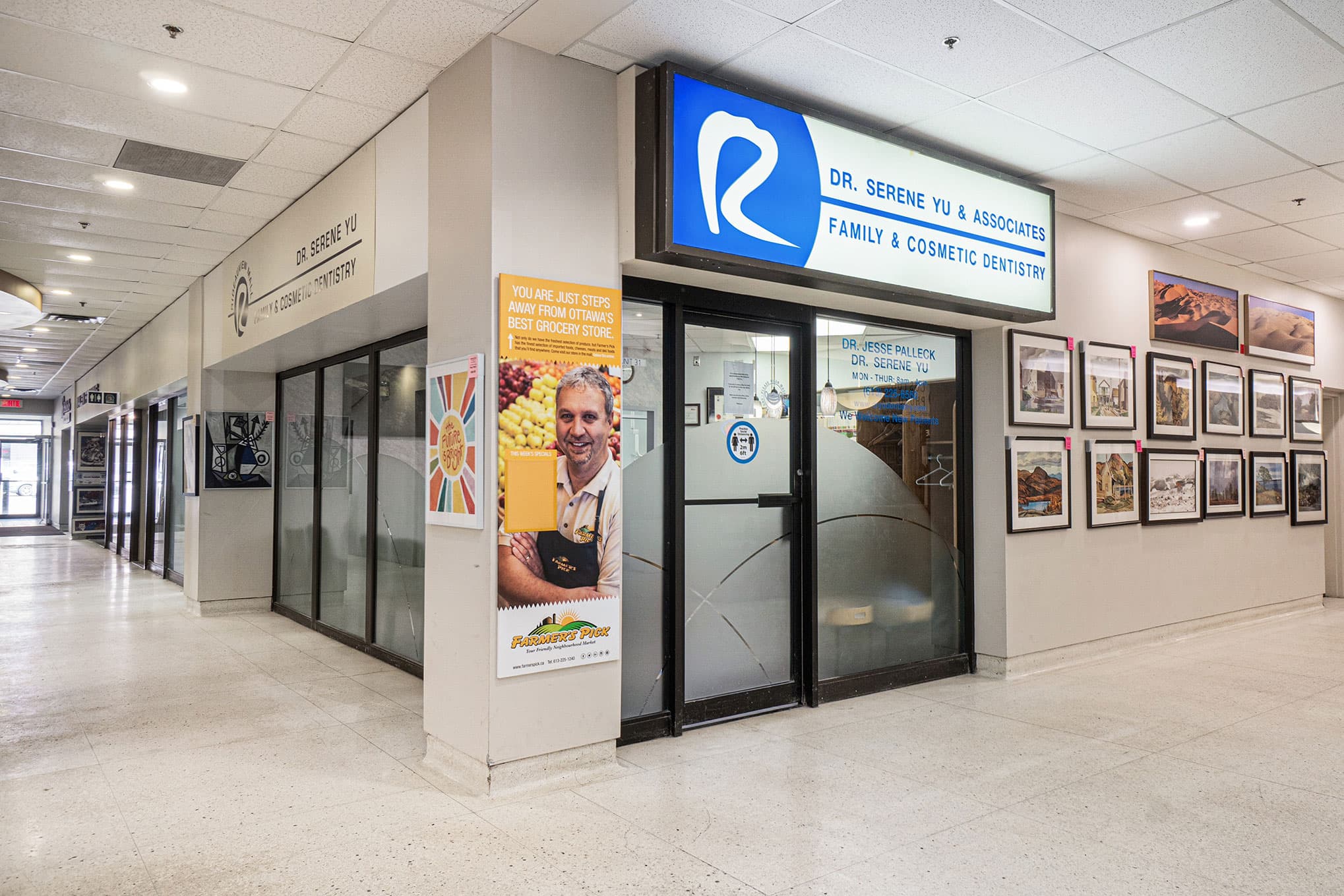 Entrance of Dr. Serene Yu Dentistry inside Rideauview Mall