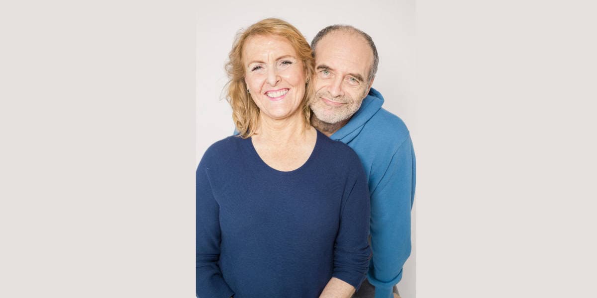 A smiling mature couple