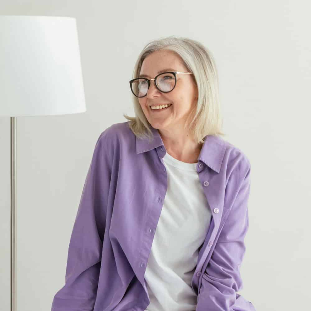 A smiling mature woman
